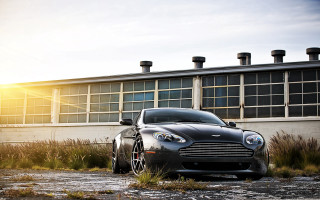 Black car building sky sun - rim free wallpaper
