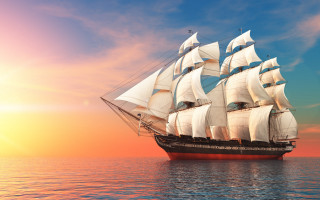 Sailboat ocean sunset sky water - fitz hugh lane free wallpaper