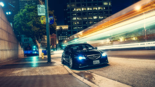 Car street night blur city - a street free wallpaper