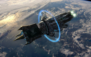 Spaceship ring starktrek space art - the side of the ship free wallpaper