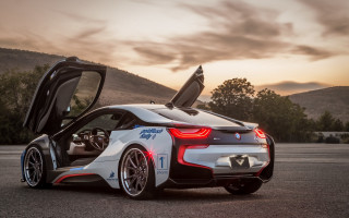 White bmw sports car open - rim free wallpaper