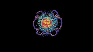 Colorful sunface blue purple psychedelic - digital art free wallpaper