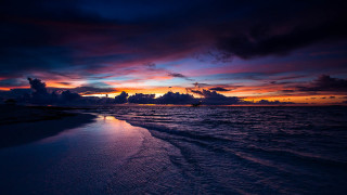 Sunset beach boat clouds mystical - mystical free wallpaper