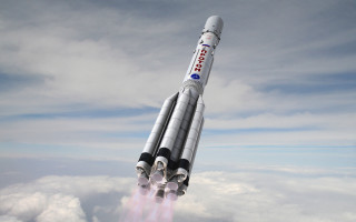 Rocket smoke blue sky clouds - a rocket free wallpaper