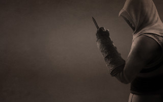 Hooded person knife gloves ambient - farid mansour free wallpaper