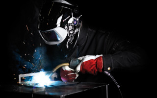 Welder black suit welding metal - metal free wallpaper