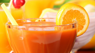Orange juice glass orange slice - a slice free wallpaper