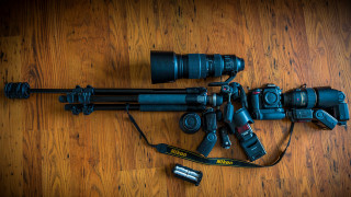 Camera tripod woodenfloor macro scifi - a wooden floor free wallpaper