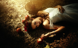 Woman apples flower sun gothic - a sun free wallpaper