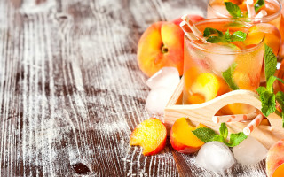 Peach tea mint ice wooden - a spoon free wallpaper
