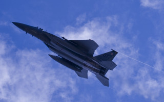 Fighter jet cloudy sky smoke - a cloudy blue sky free wallpaper