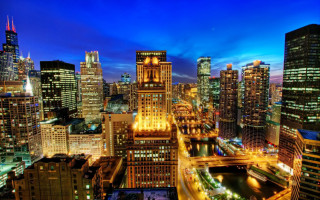 City skyline night bridge river 41 - a bridge crossing over free wallpaper