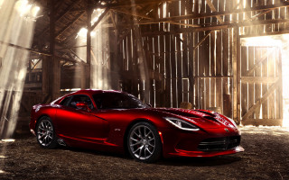 Red sports car barn sunlight - sunlight free wallpaper