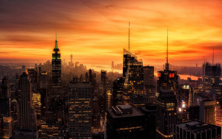 Sunset city skyline bridge urban - a sunset in the background free wallpaper for desktop