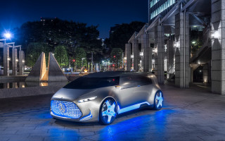 Futuristic car city night blue - a city street free wallpaper