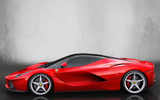 Red sports car studio photo 11 - a white wall behind free wallpaper