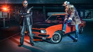 Two men car guns matte - serial free wallpaper