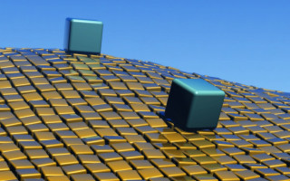 Blue yellow object yellow structure - smaller free wallpaper