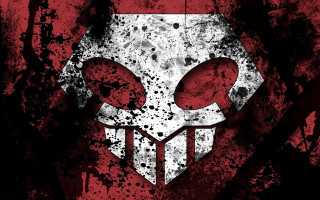 Skull red blood knife heart - a white skull free wallpaper