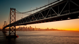 Bridge water city sunset lens - a bridge over a body of water free wallpaper