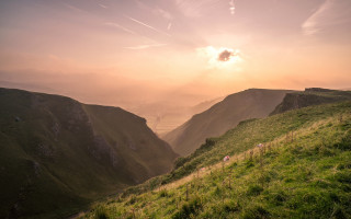 Grassy hill sheep mountains valley - the mountain free wallpaper