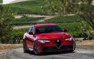 Red alfa car road green - a road next free wallpaper