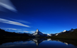 Mountain lake night sky stars - night sky free wallpaper