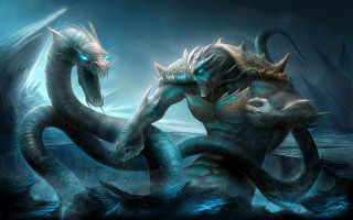 Large animals forest night glowing - league of legends concept art free wallpaper