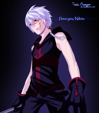 Man white hair glasses sword - neoromanticism free wallpaper