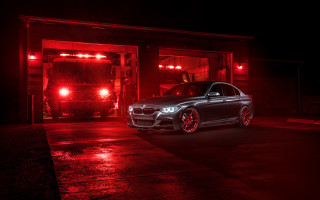 Car red light garage night - the car free wallpaper