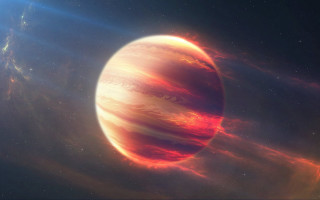 Red planet star aurora moon - redshift free wallpaper