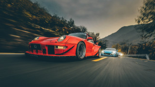 Red sports car blue sports - a blue sports car free wallpaper for desktop