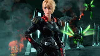 Eve ryder futuristic suit fire - promotional image free wallpaper