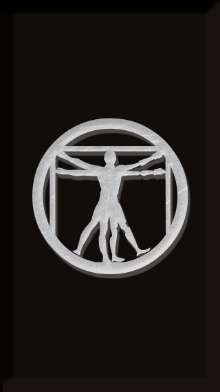 Man standing circle body center - cybernetic free wallpaper
