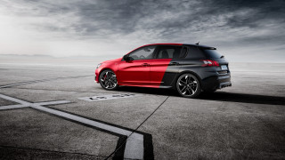 Red black car runway cloudy - colour free wallpaper