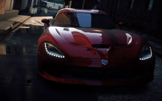 Red sports car red bow - a street next free wallpaper