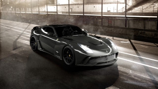 Grey sports car driving street - roof free wallpaper