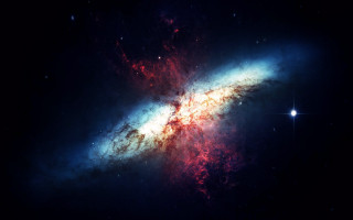 Colorful large object dark sky - object free wallpaper