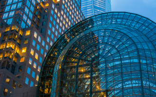 Glass building clock dome architecture - the front of it free wallpaper