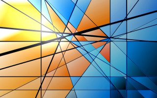 Colorful abstract sun geometric pattern - cubist free wallpaper