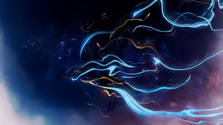 Blue yellow dragon fantasy airbrush - tail free wallpaper