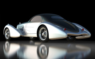 Silver car black background reflection - a silver car free wallpaper