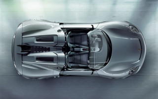 Silver sports car open interior - a spotlight free wallpaper