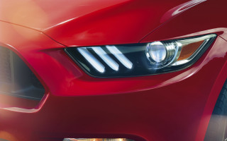 Red mustang headlight street cobra - a street free wallpaper for desktop