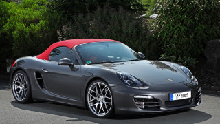 Porsche grey red top forest - roof free wallpaper