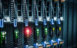 Server row city lights night - technology free wallpaper