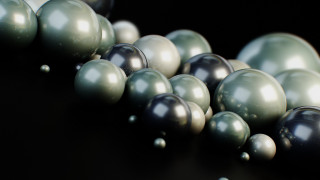 Pearls row black surface raytraced - beeple free wallpaper
