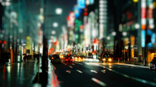 City street traffic night lights - traffic free wallpaper