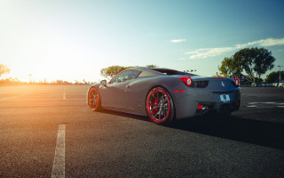 Silver sports car parking lot 15 - matte finish free wallpaper