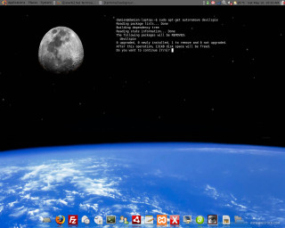 Computer screen moon earth background - full free wallpaper